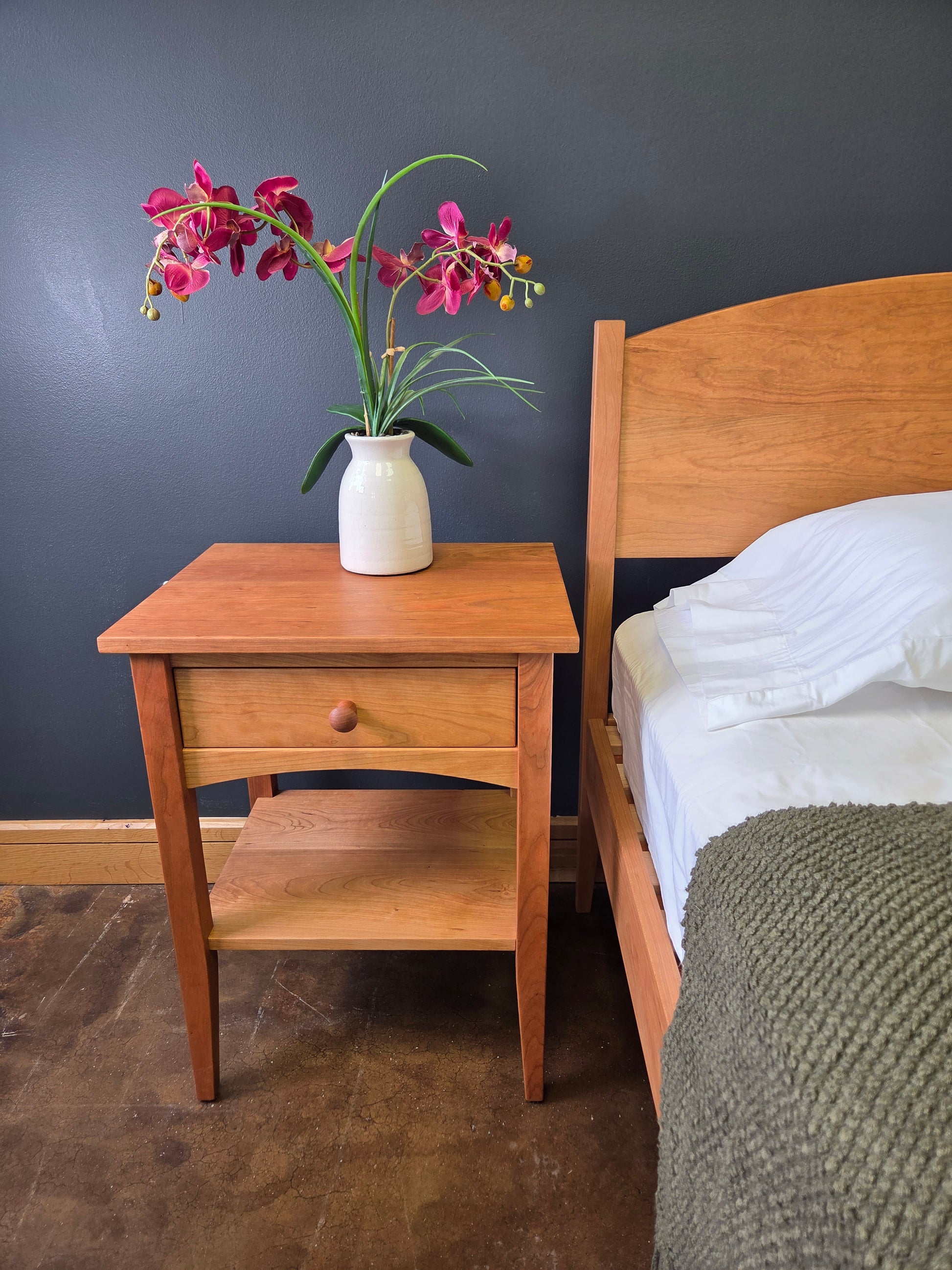 Solid cherry shaker bed handcrafted by American Furniture Now