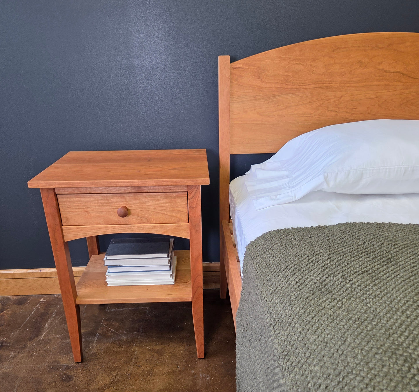 Solid cherry shaker bed handcrafted by American Furniture Now